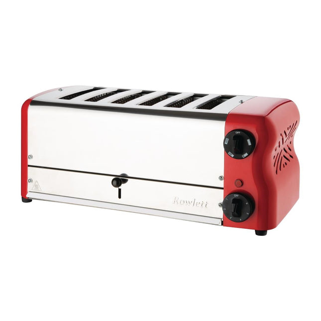 6-Slot Red Toaster with Timer | Rowlett Esprit | Includes 2 Spare Elements & 2 Toast Holders 2