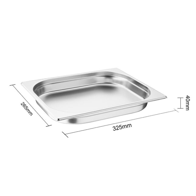 Stainless Steel GN 1/2 Pan 40mm Depth | Vogue 2