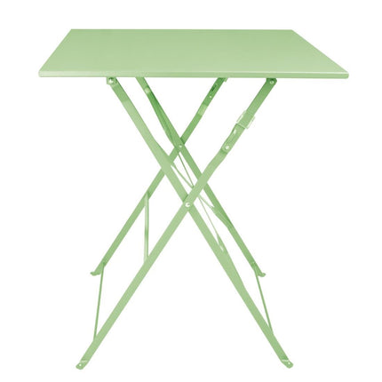 Square Steel Folding Table Light Green 600mm | Bolero