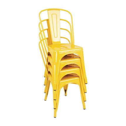 Steel Bistro Side Chairs Yellow | Bolero 4