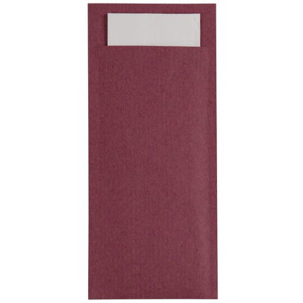 Cutlery Pouch with White Napkin | Europochette Burgundy
