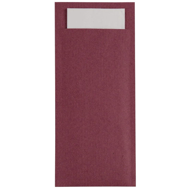 Cutlery Pouch with White Napkin | Europochette Burgundy