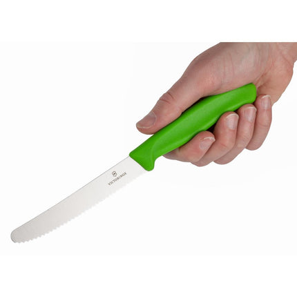 Serrated Tomato Knife 11cm | Victorinox | Green Handle 5