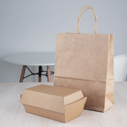 Compostable Kraft Hamburger Boxes Small 172mm | Fiesta (200 pcs) 4