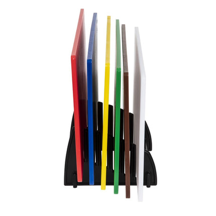 LDPE Cutting Board Set with Rack 450x300x10mm | Hygiplas 6