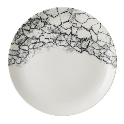 Evolve Coupe Plate 28.6cm Quartz Black Kintsugi Accents | Churchill
