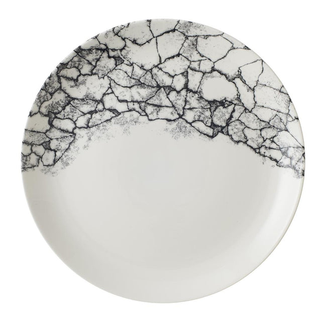 Evolve Coupe Plate 28.6cm Quartz Black Kintsugi Accents | Churchill