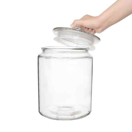 Olympia Biscotti Glass Storage Jars with Lids 6.3L and 3.8L 3
