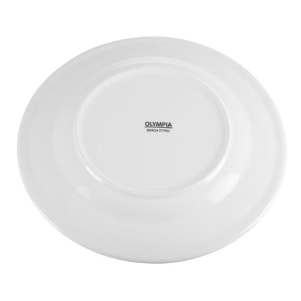 Dinner Plates with Wide Rim 23cm | Olympia Whiteware | Set of 12 3