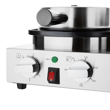 Double Round Belgian Waffle Maker | Buffalo | Stainless Steel | Commercial Grade 4