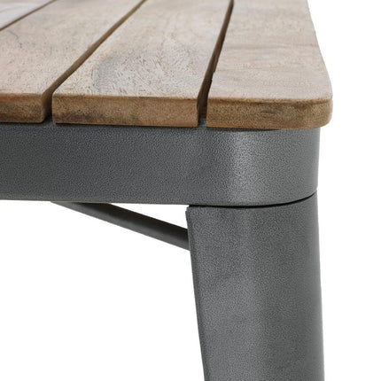 Bolero Bistro Dining Table with Mango Wood Slatted Top and Dark Grey Legs | 650mm 5
