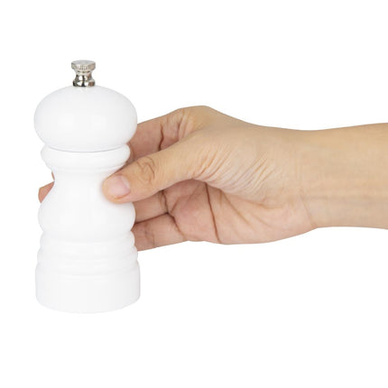 Salt and Pepper Mill | Olympia | Hevea Wood | White | 125mm 5