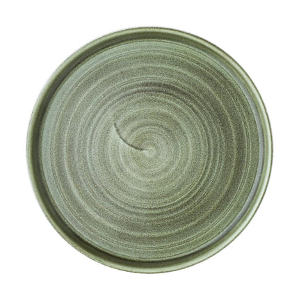 Stonecast Patina Burnished Green Raised Edge Plate 220mm | Churchill