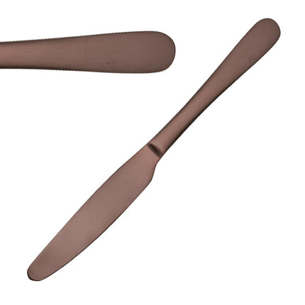 Copper Dessert Knives with Matte Finish | Olympia Cyprium | Set of 12