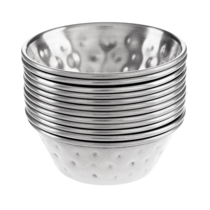 Hammered Stainless Steel Sauce Cups 45ml | Olympia 3