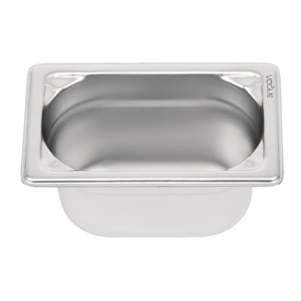 Stainless Steel GN 1/9 Container 100mm Depth | Vogue | 176x108mm 3