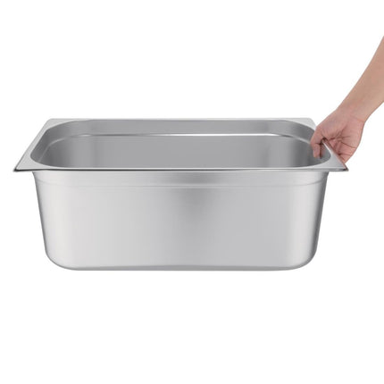 Stainless Steel GN 1/1 Gastronorm Pan 200mm Depth | Vogue 2