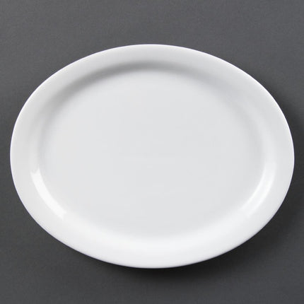 Oval Serving Platters 25cm | Olympia Whiteware | Set of 6