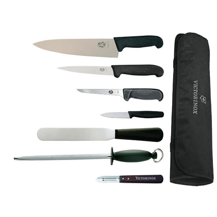 7-Piece Knife Set with 21.5cm Chef's Knife and Roll Bag | Victorinox Hygiplas En Vogue