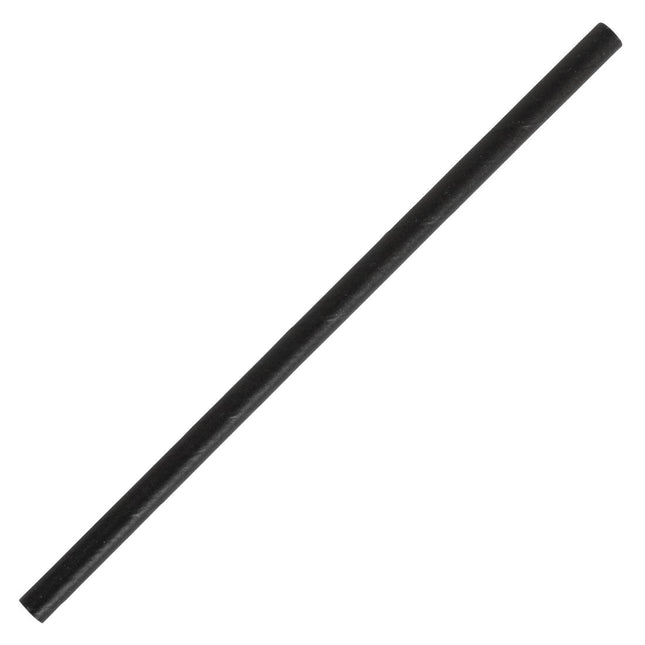 Compostable Paper Cocktail Straws Black | Fiesta | 250 Pieces