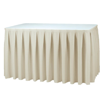 Boxpleat Table Skirt Ecru 73x410cm 100% Polyester