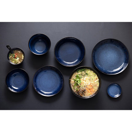 Midnight Blue Reactive Glaze Footed Bowls 150mm | Olympia Luna | Stoneware 2
