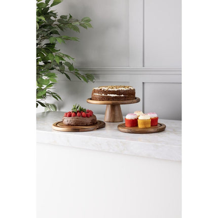 Acacia Wood Cake Stand 305mm | Olympia Frames Series 4