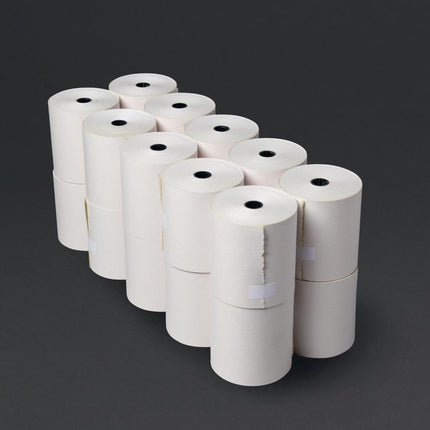 2-Ply Thermal Receipt Paper Rolls White/Yellow | Olympia | 76 x 70 mm