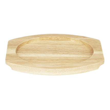Hevea Wood Oval Plate Base 260x165mm for Cast Iron | Olympia 2