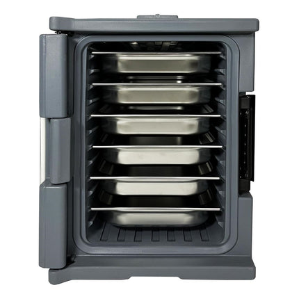 Heavy-Duty Thermo-Box 600 Front-Loading Food Transport Box Black | Vogue | 465x610x630mm 6