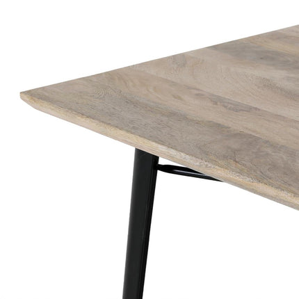 Bolero Bistro Dining Table with Mango Wood Top and Black Legs 1450mm 4