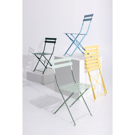 Steel Folding Chairs Light Green | Bolero (Set of 2) 10