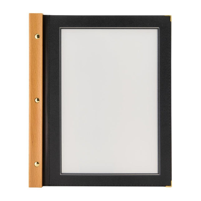 Wooden Menu Holder A4 Black | Securit 2
