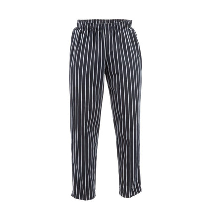 Baggy Chef Pants Black and White Striped | Chef Works Designer | S
