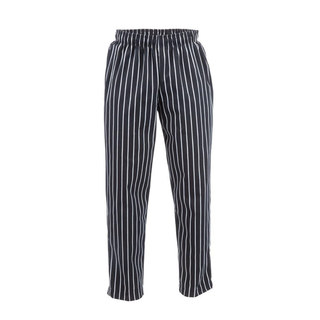 Baggy Chef Pants Black and White Striped | Chef Works Designer | S