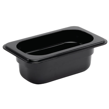 Polycarbonate Black Container GN 1/9 65mm | Vogue | 176x108mm