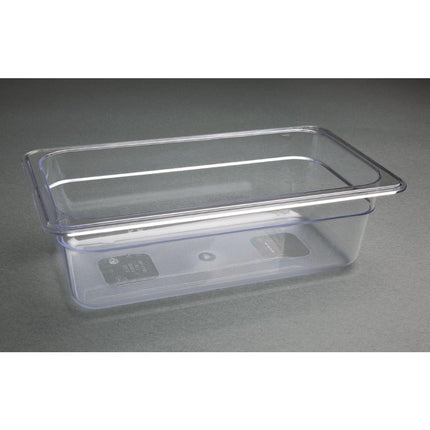 Polycarbonate 1/3 Gastronorm Container 100mm | Vogue | Transparent 6