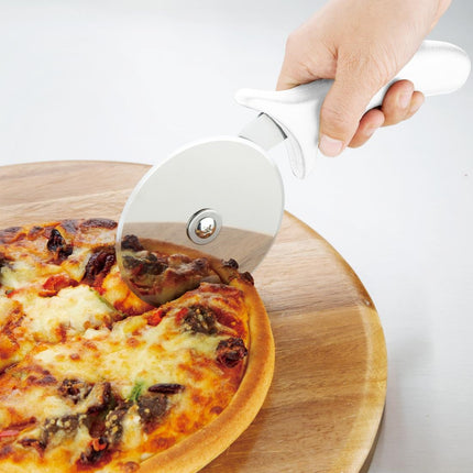 Stainless Steel Pizza Cutter 10cm with White Handle | Hygiplas 5