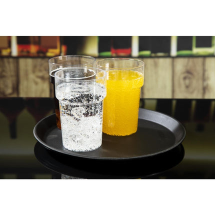 Round Black Anti-Slip Fiberglass Serving Tray 28cm | Cambro Camtread 6