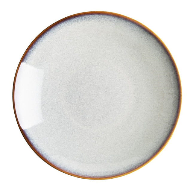 Grey Plain Low Coupe Bowls 260mm | Olympia Drift | Porcelain 2