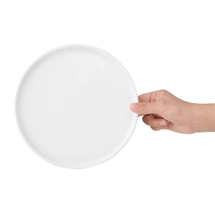 White Porcelain Flat Round Plate | Olympia | 210mm 2