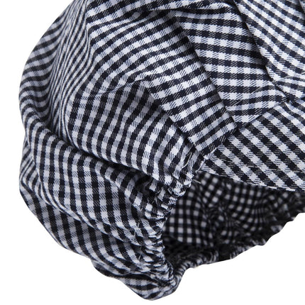 Poly-Cotton Chef Hat with Visor Blue-White Checkered | Whites 7