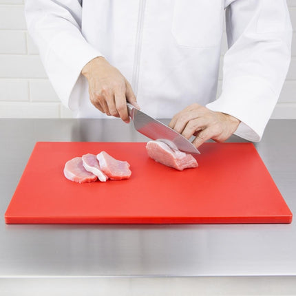 Extra Thick Red LDPE Cutting Board 600x450x20mm | Hygiplas 3