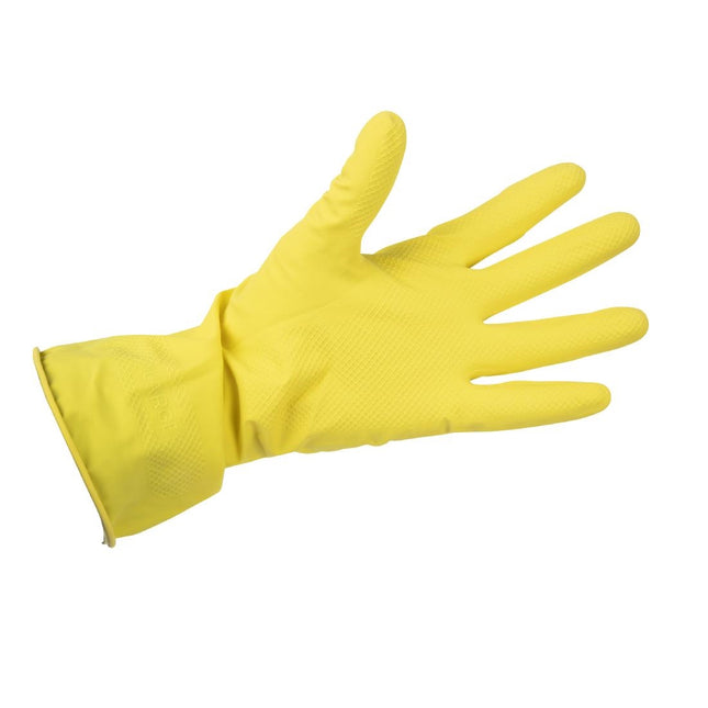 Household Latex Gloves Yellow L | Jantex 2