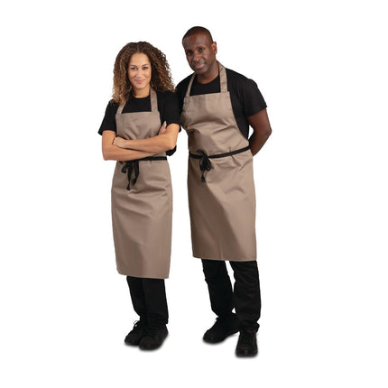 Poly-Cotton Bib Apron Light Brown | Whites 7