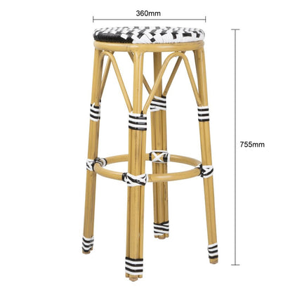 PE Rattan Bar Stools Black | Bolero Parisian Style (2 Pack) 5