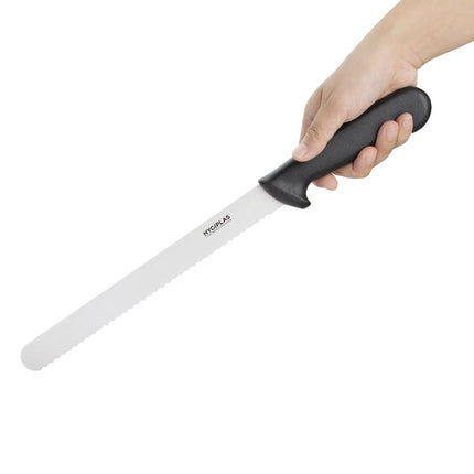 Serrated Ham Knife 24.8cm Black | Hygiplas 2