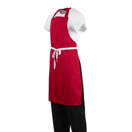 Polyester-Cotton Red Bib Apron | Whites 3