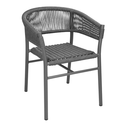 Gray Mix Rope Twist Rattan Chairs | Bolero Florence Series | Set of 2
