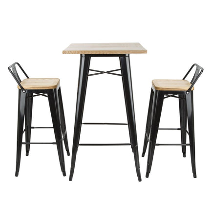 Bistro Bar Table with Black Wooden Top | Bolero 6